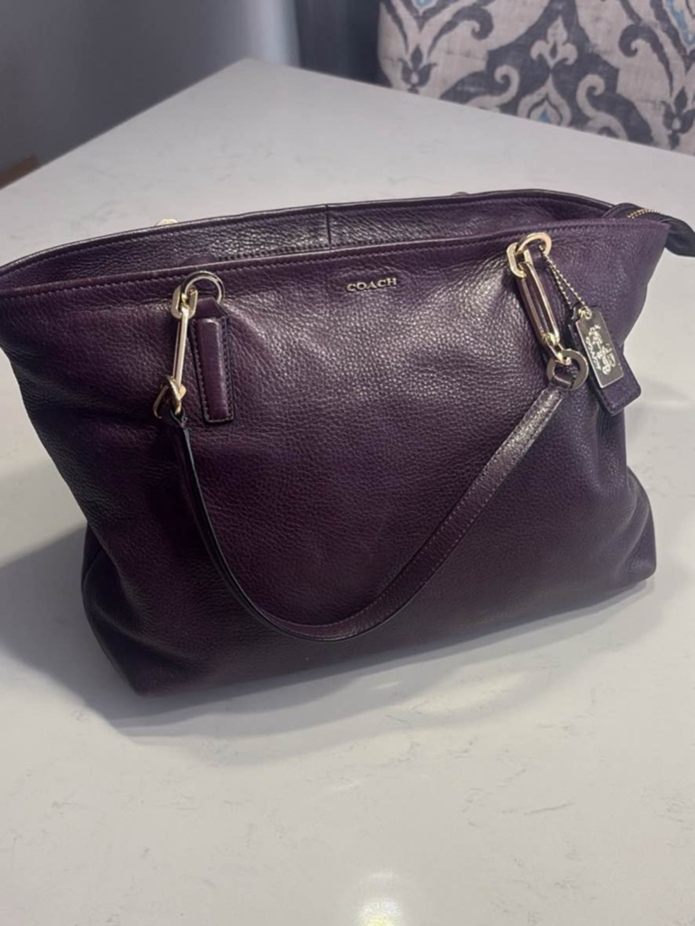 Coach Plum Leather Tote
